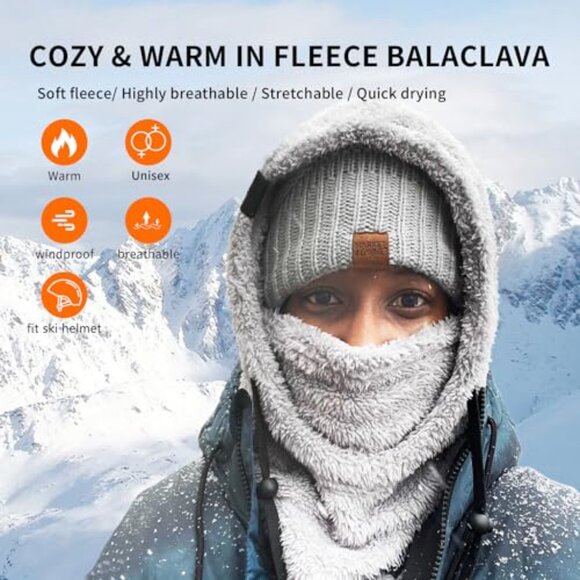 Ultra-Soft Fleece Balaclava Ski Mask Wind-Resistant Winter Face Cover Unisex main image 7